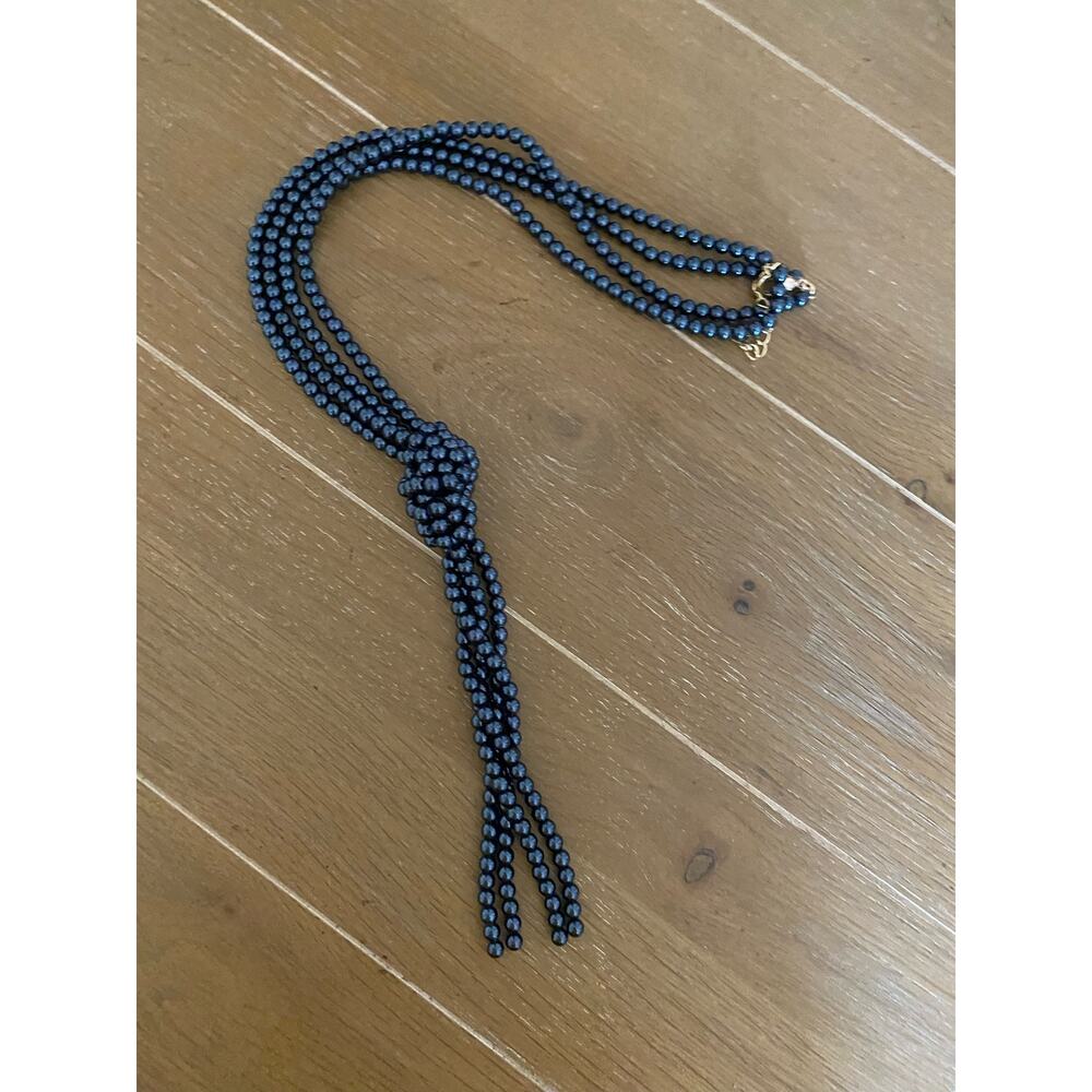 NWOT Charter club, navy faux pearl beaded necklace - Picture 5 of 5